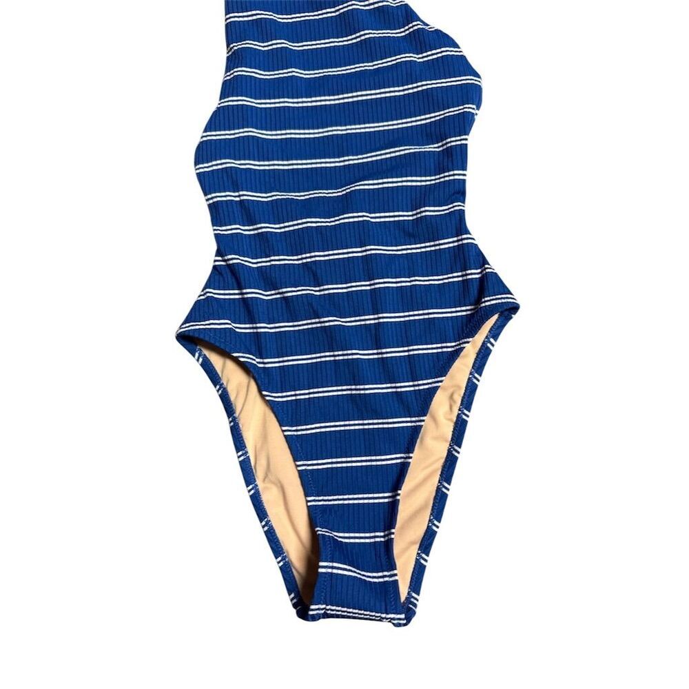 Madewell Women's Striped one shoulder One-Piece Swimsuit Blue Size XXS - Picture 2 of 8